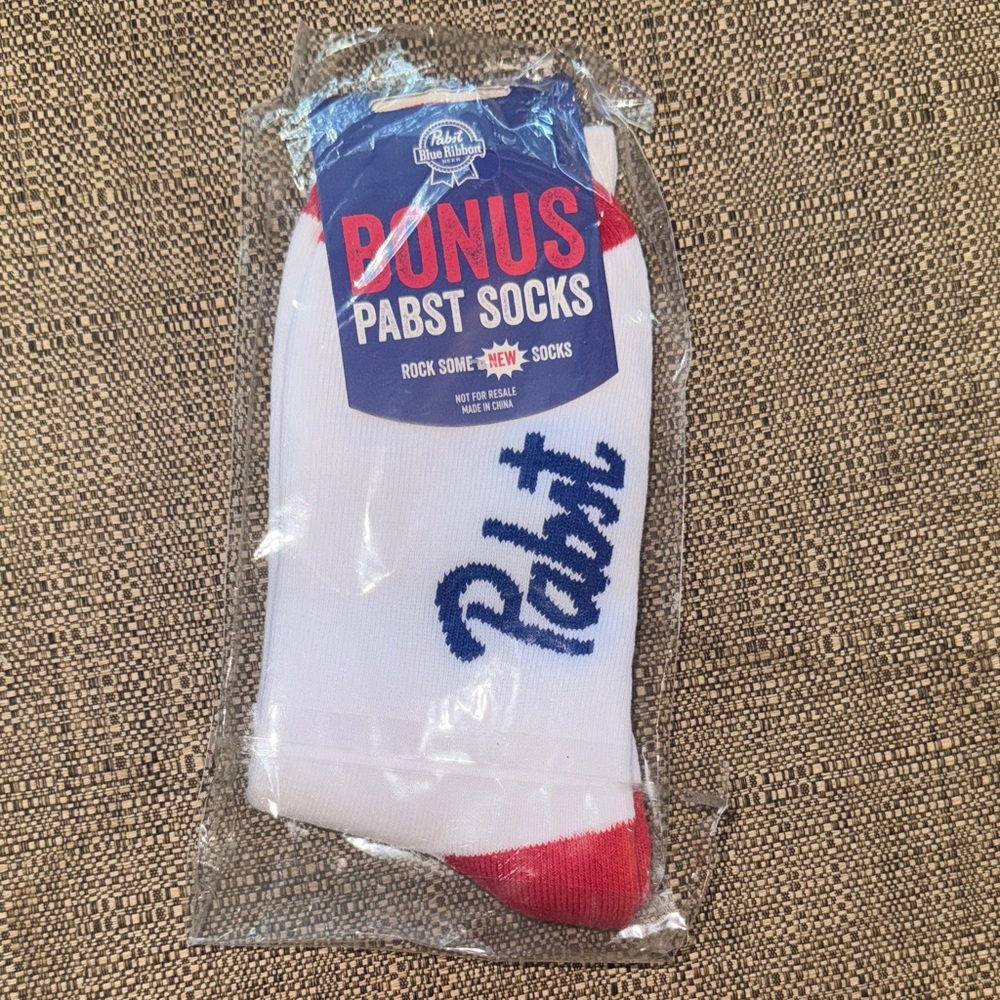 Pabst White and Red Casual Socks